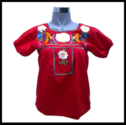 Blusa bordada color rojo